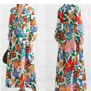 MARA HOFFMAN Luna Plunging Floral Sakura Bloom Maxi Dress